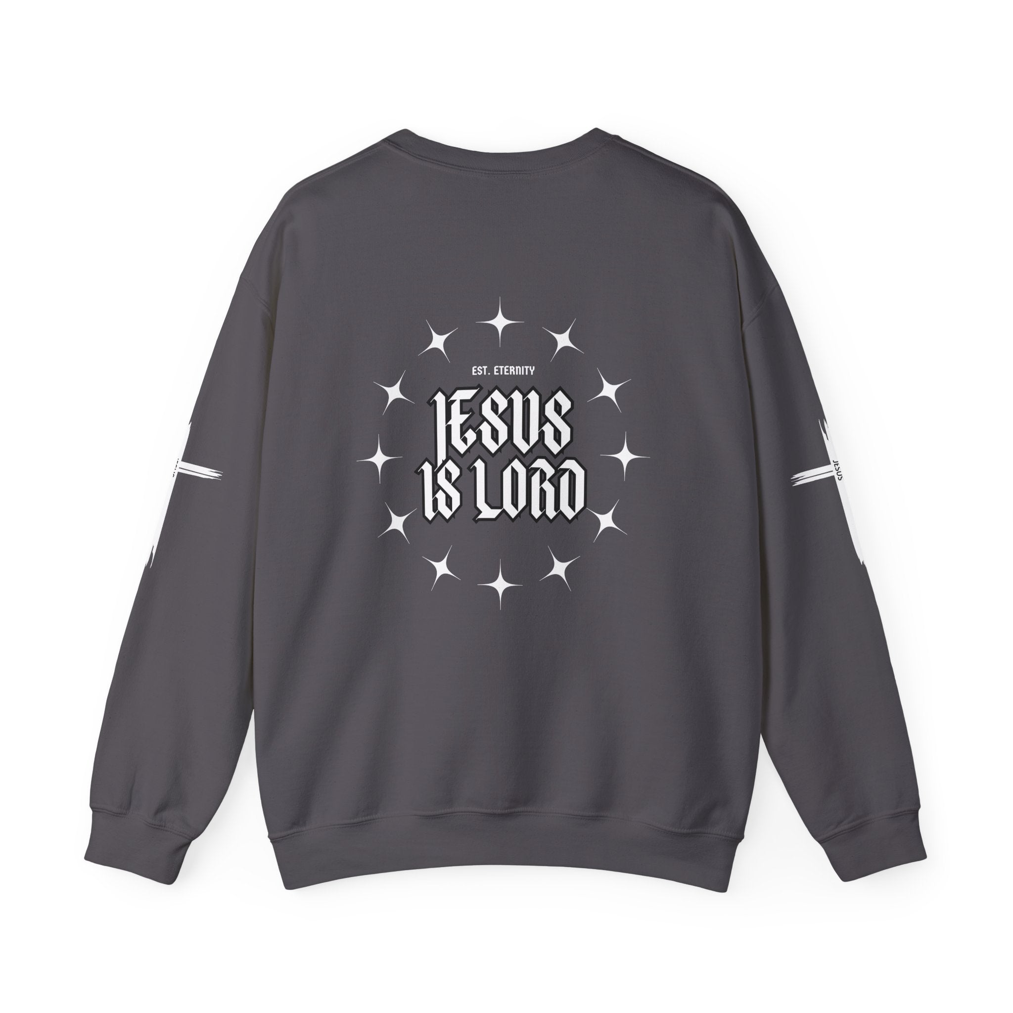 Collection of Faith-Inspired Unisex Heavy Blend Crewneck Sweatshirt - 'Jesus Is Lord' Design in a gallery layout