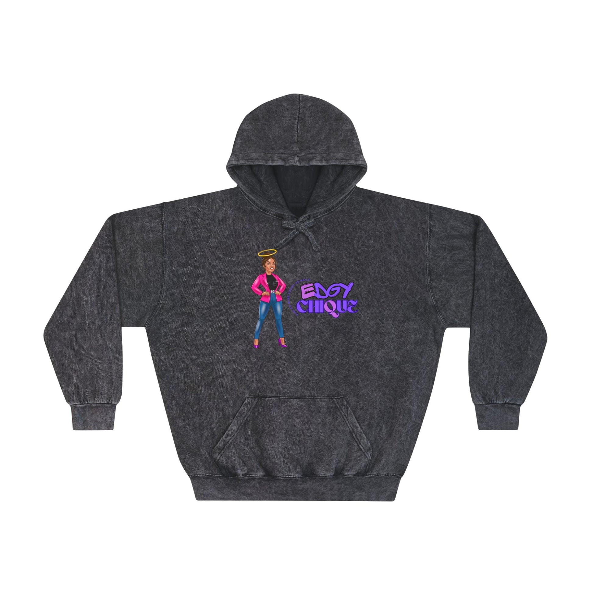 Edgy Clique Mineral Wash Hoodie for Trendsetters