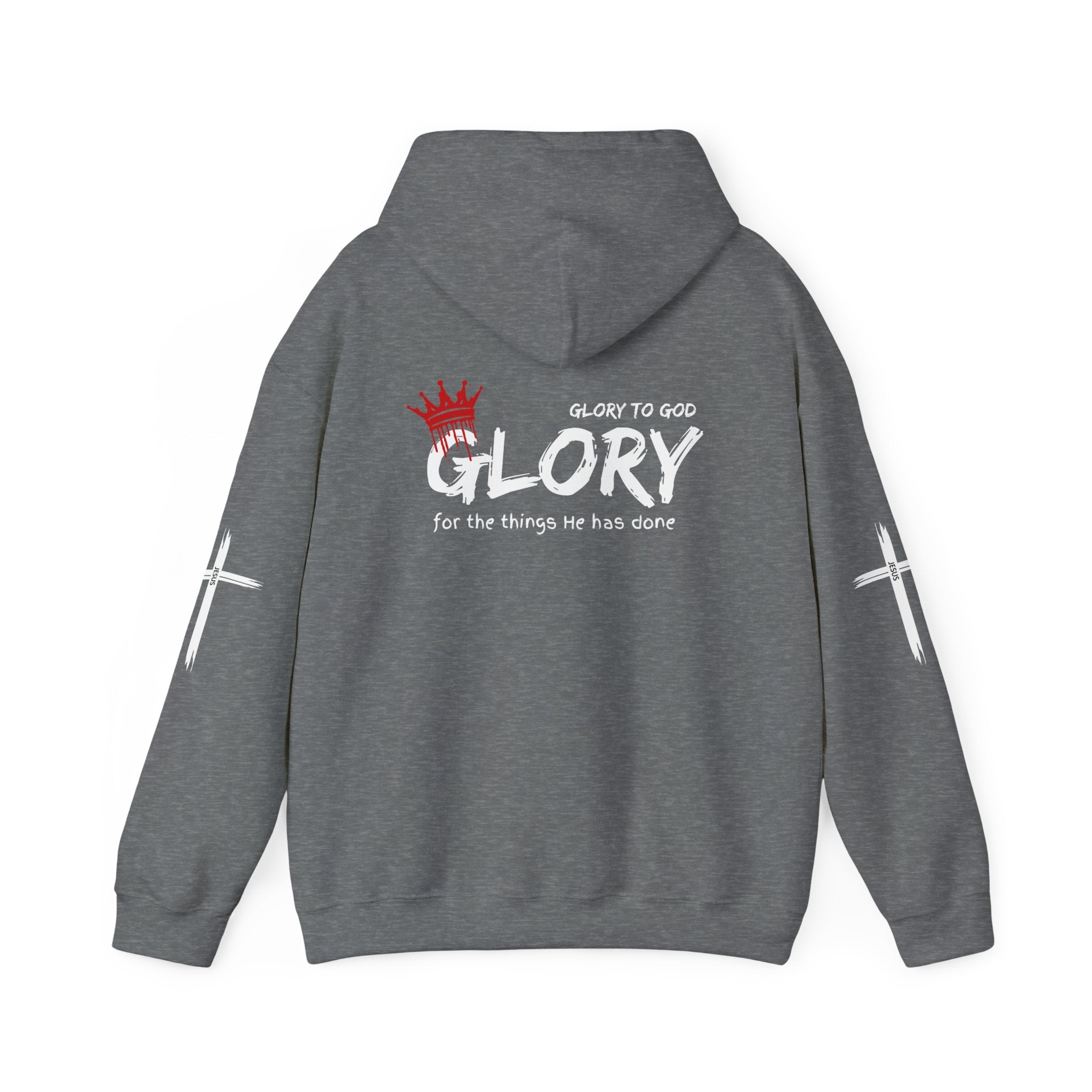 Collection of Glory to God Crown & Cross Unisex Hoodie in a gallery layout