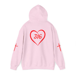 Collection of Heart 316 Unisex Heavy Blend Hooded Sweatshirt - Comfortable Faith-Inspired Apparel in a gallery layout