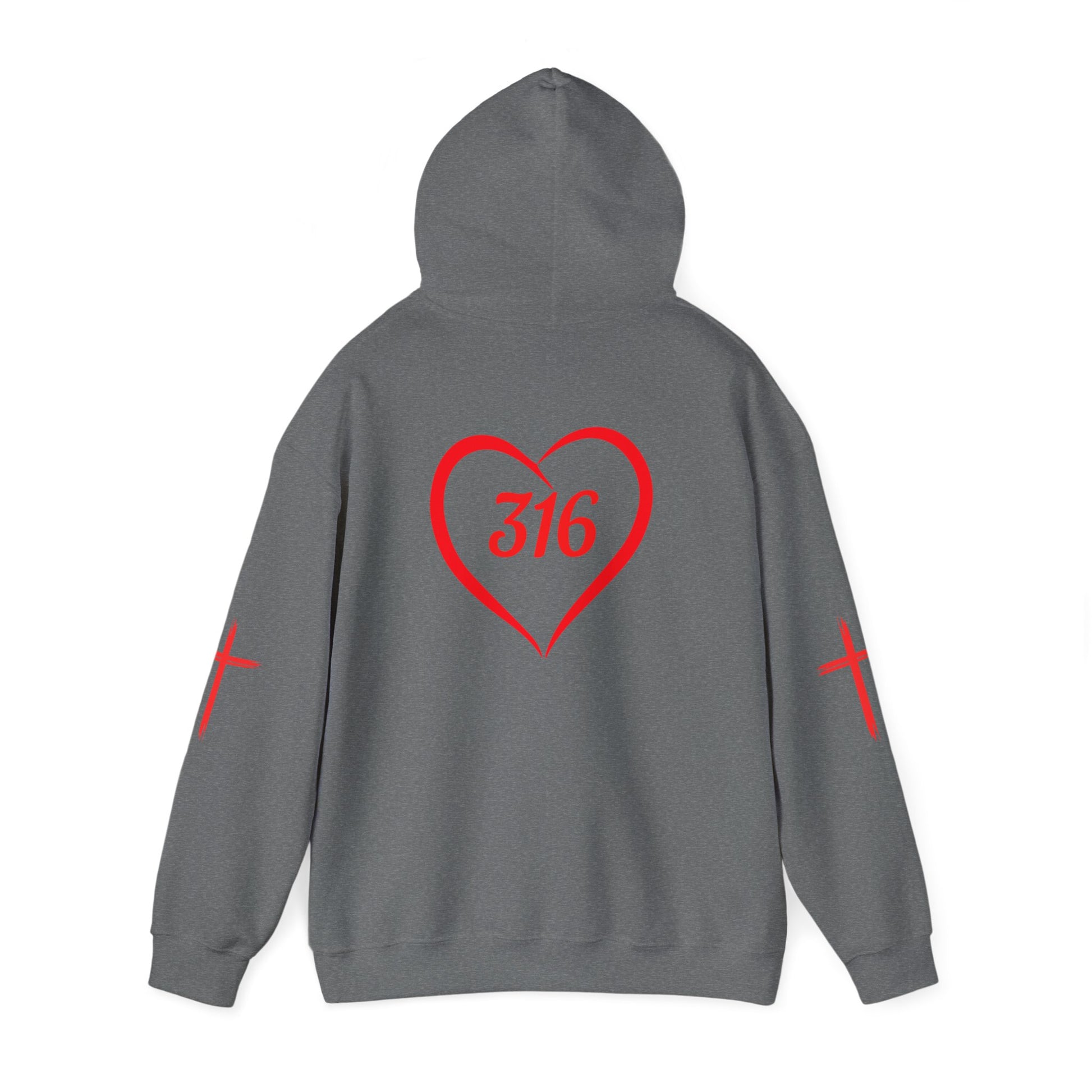 Heart 316 Unisex Heavy Blend Hooded Sweatshirt - Comfortable Faith-Inspired Apparel