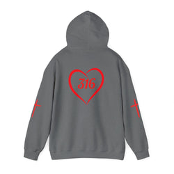 Collection of Heart 316 Unisex Heavy Blend Hooded Sweatshirt - Comfortable Faith-Inspired Apparel in a gallery layout