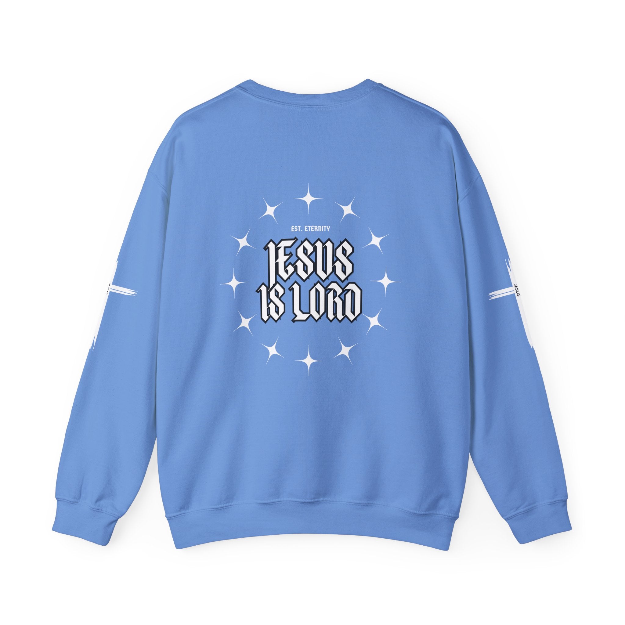 Collection of Faith-Inspired Unisex Heavy Blend Crewneck Sweatshirt - 'Jesus Is Lord' Design in a gallery layout