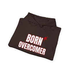 Collection of Born Overcomer - Unisex Heavy Blend Hoodie - Inspirational Sweatshirt for Everyday Comfort in a gallery layout