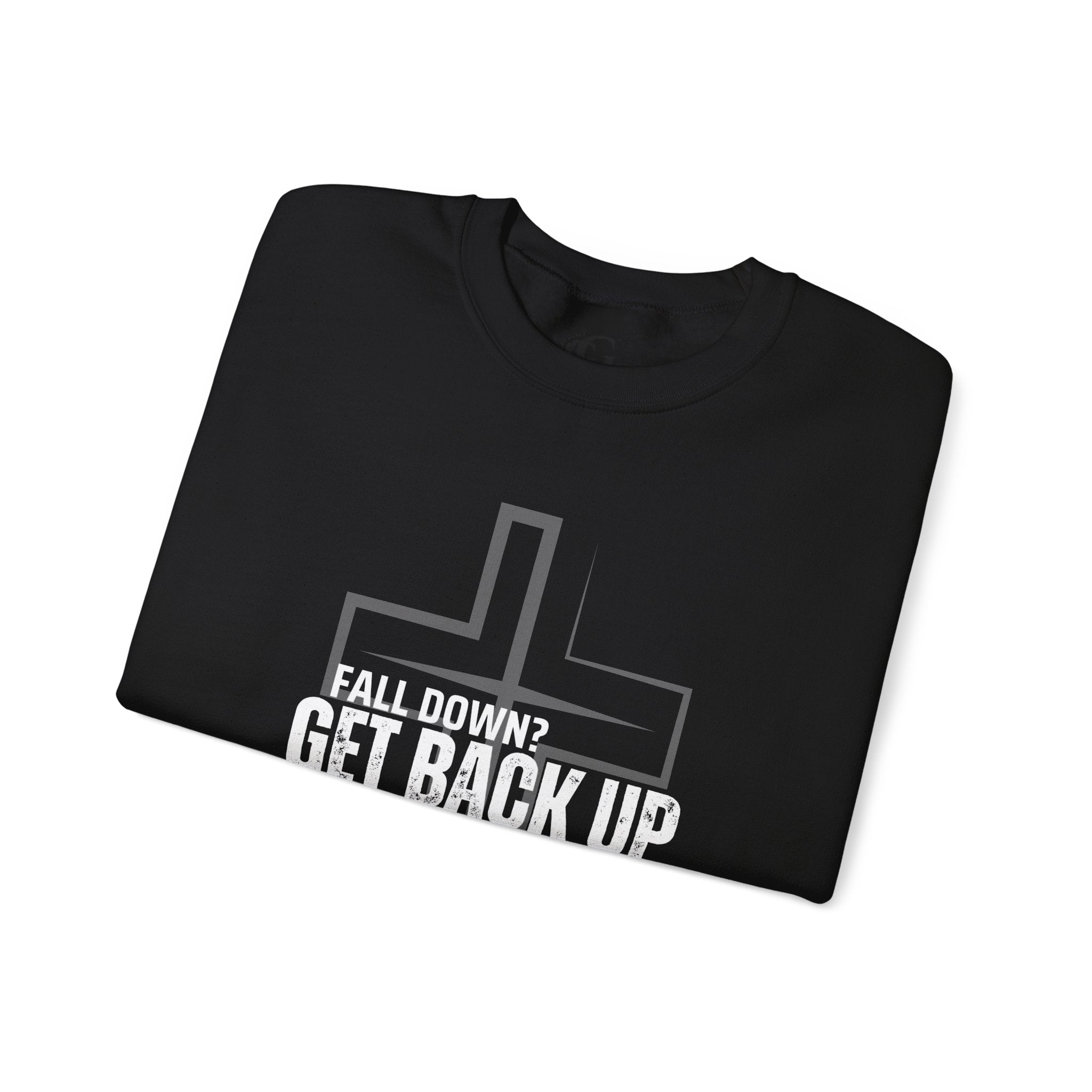 Collection of Inspirational Crewneck Sweatshirt - 'Get Back Up' Proverbs 24:16 in a gallery layout