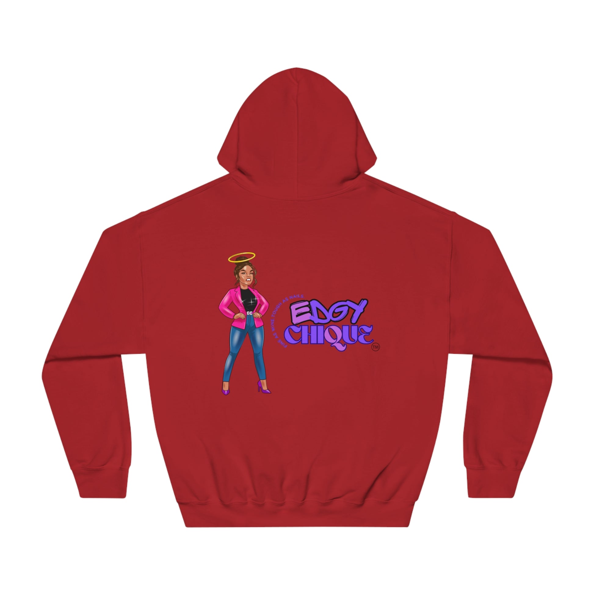 Edgy Chic Unisex Hooded Sweatshirt - Trendy Graphic Design for Fashion Lovers