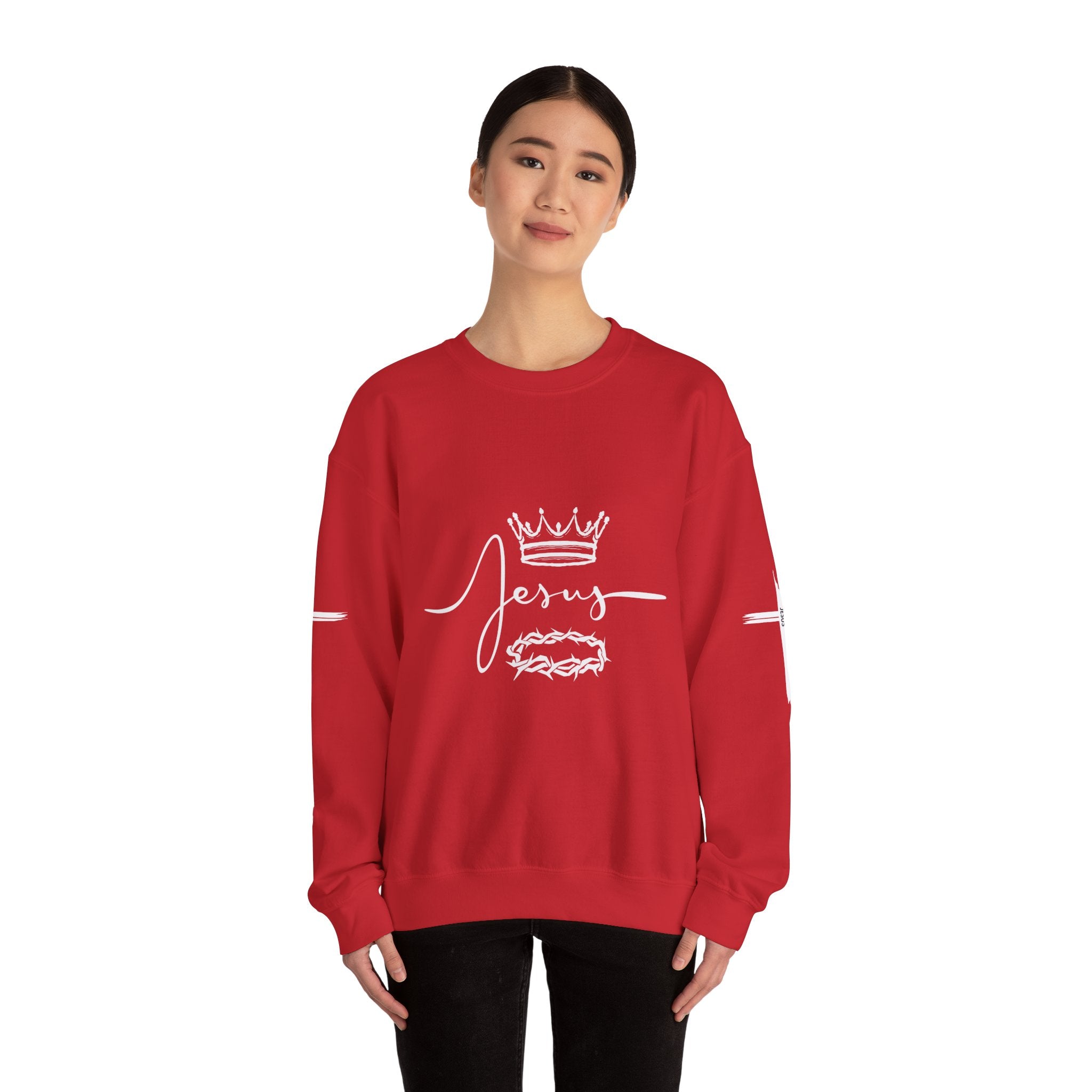 Collection of Jesus Crown & Thorns Unisex Crewneck Sweatshirt in a gallery layout