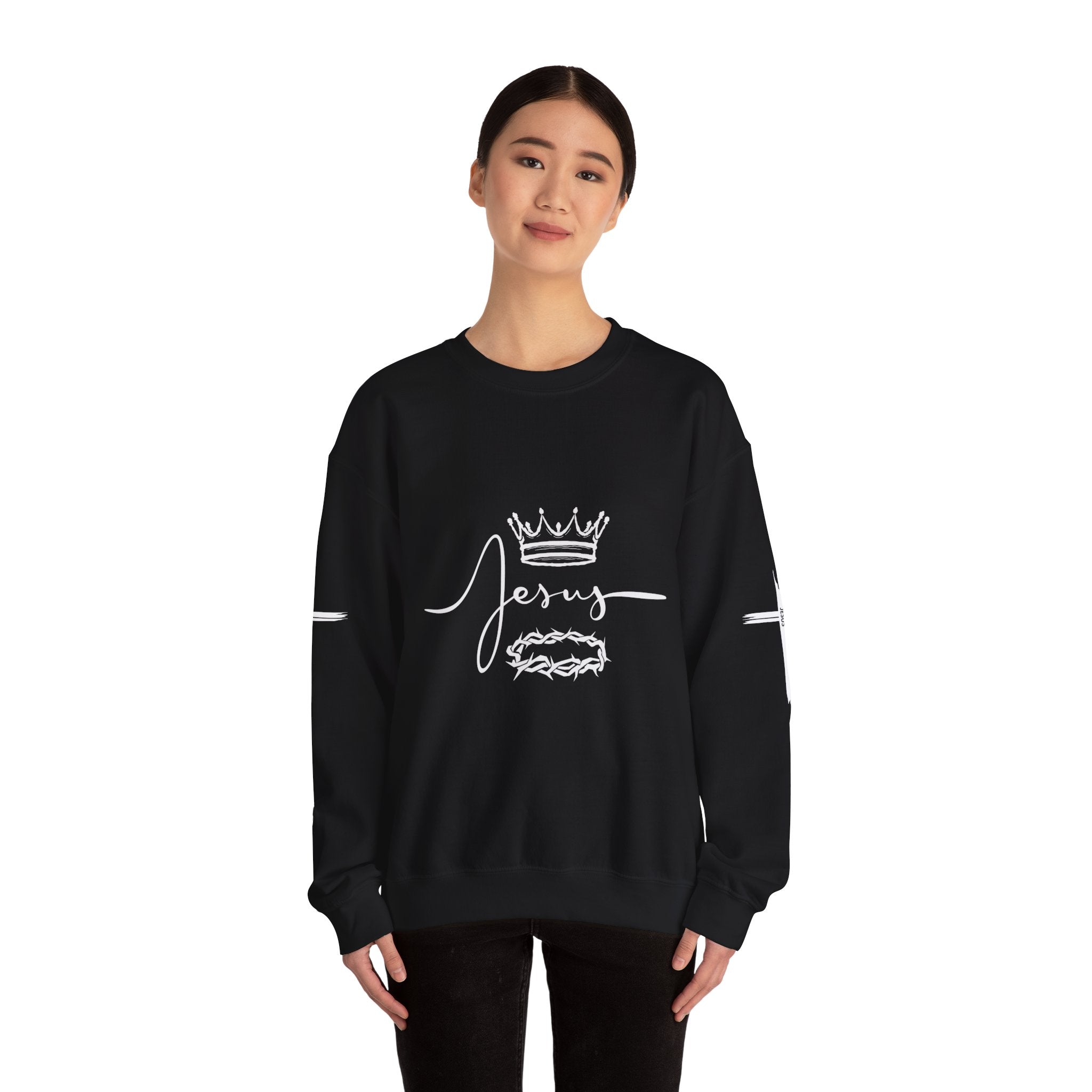 Collection of Jesus Crown & Thorns Unisex Crewneck Sweatshirt in a gallery layout