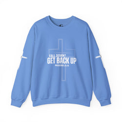 Collection of Inspirational Crewneck Sweatshirt - 'Get Back Up' Proverbs 24:16 in a gallery layout