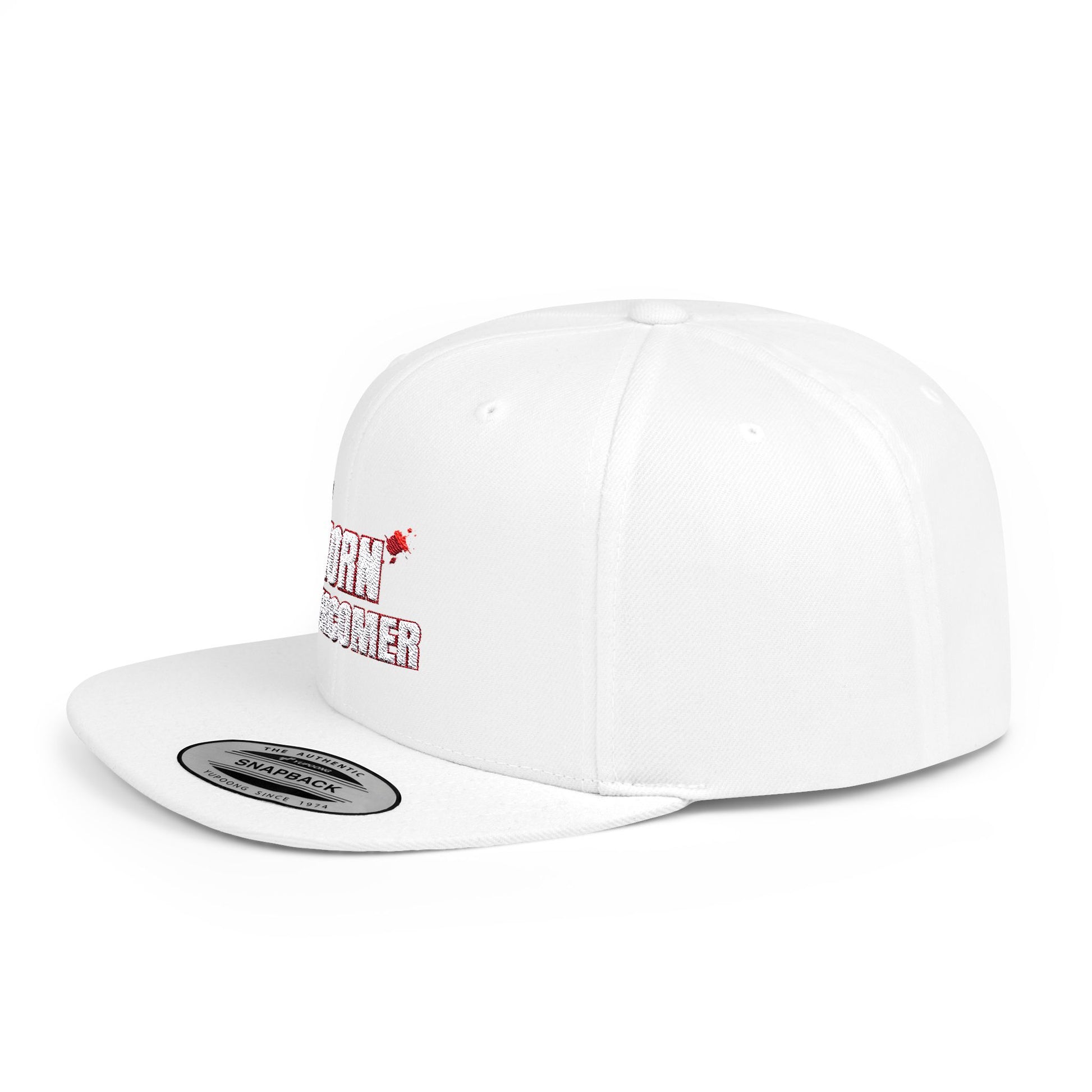 Born Overcomer Flat Bill Snapback Cap - Inspirational Hat for Motivated Individuals