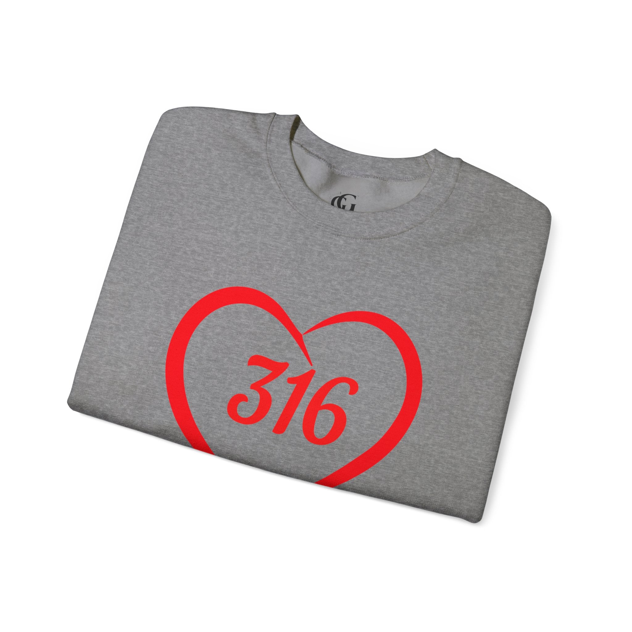 Collection of 316 Heart Graphic Unisex Crewneck Sweatshirt - Cozy Casual Love in a gallery layout