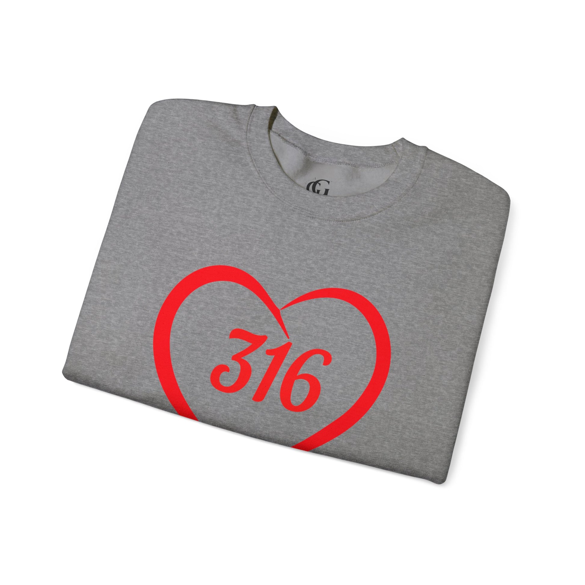 316 Heart Graphic Unisex Crewneck Sweatshirt - Cozy Casual Love