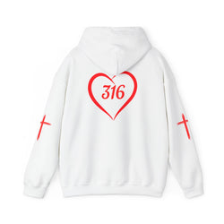 Collection of Heart 316 Unisex Heavy Blend Hooded Sweatshirt - Comfortable Faith-Inspired Apparel in a gallery layout