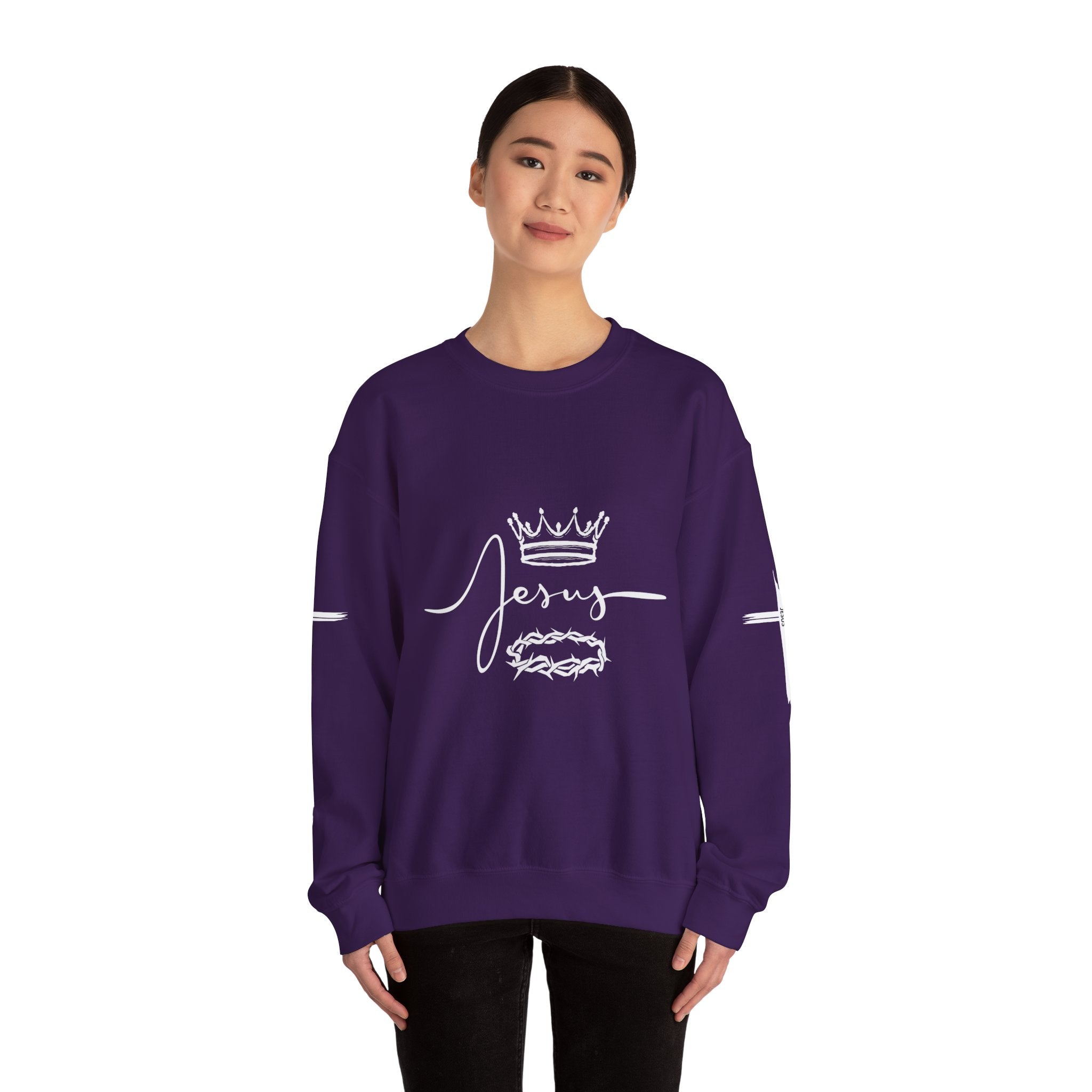 Collection of Jesus Crown & Thorns Unisex Crewneck Sweatshirt in a gallery layout