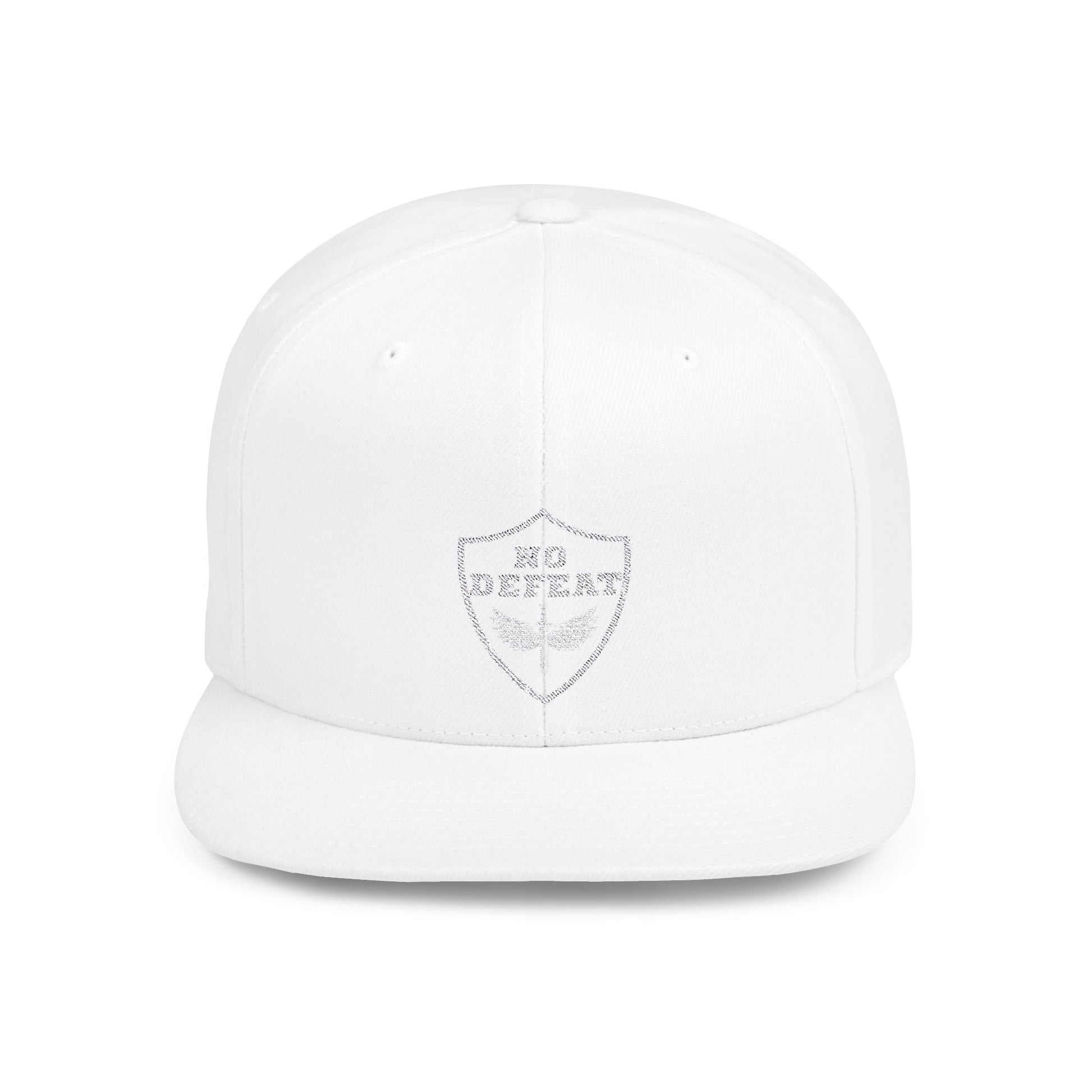 No Defeat Flat Bill Snapback Hat - Perfect for Casual Outings and Celebrations