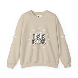 Collection of Faith-Inspired Unisex Heavy Blend Crewneck Sweatshirt - 'Jesus Is Lord' Design in a gallery layout