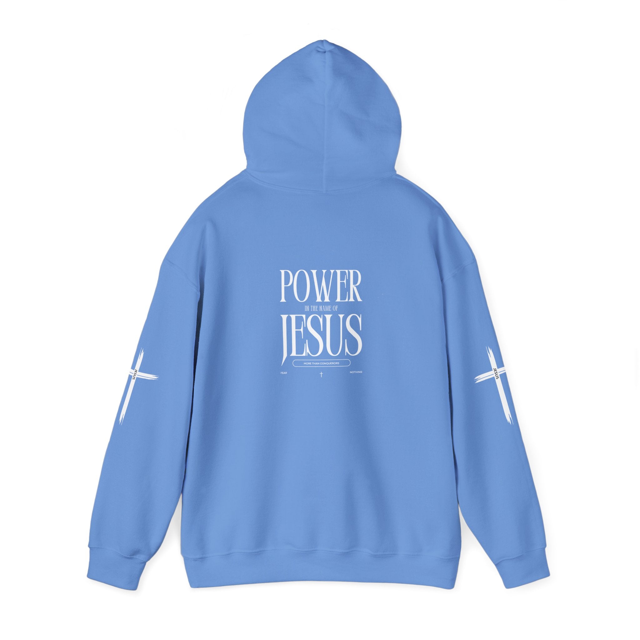 Collection of Power in the Name of Jesus Hoodie - Unisex Heavy Blend Sweatshirt for Faith and Inspiration in a gallery layout