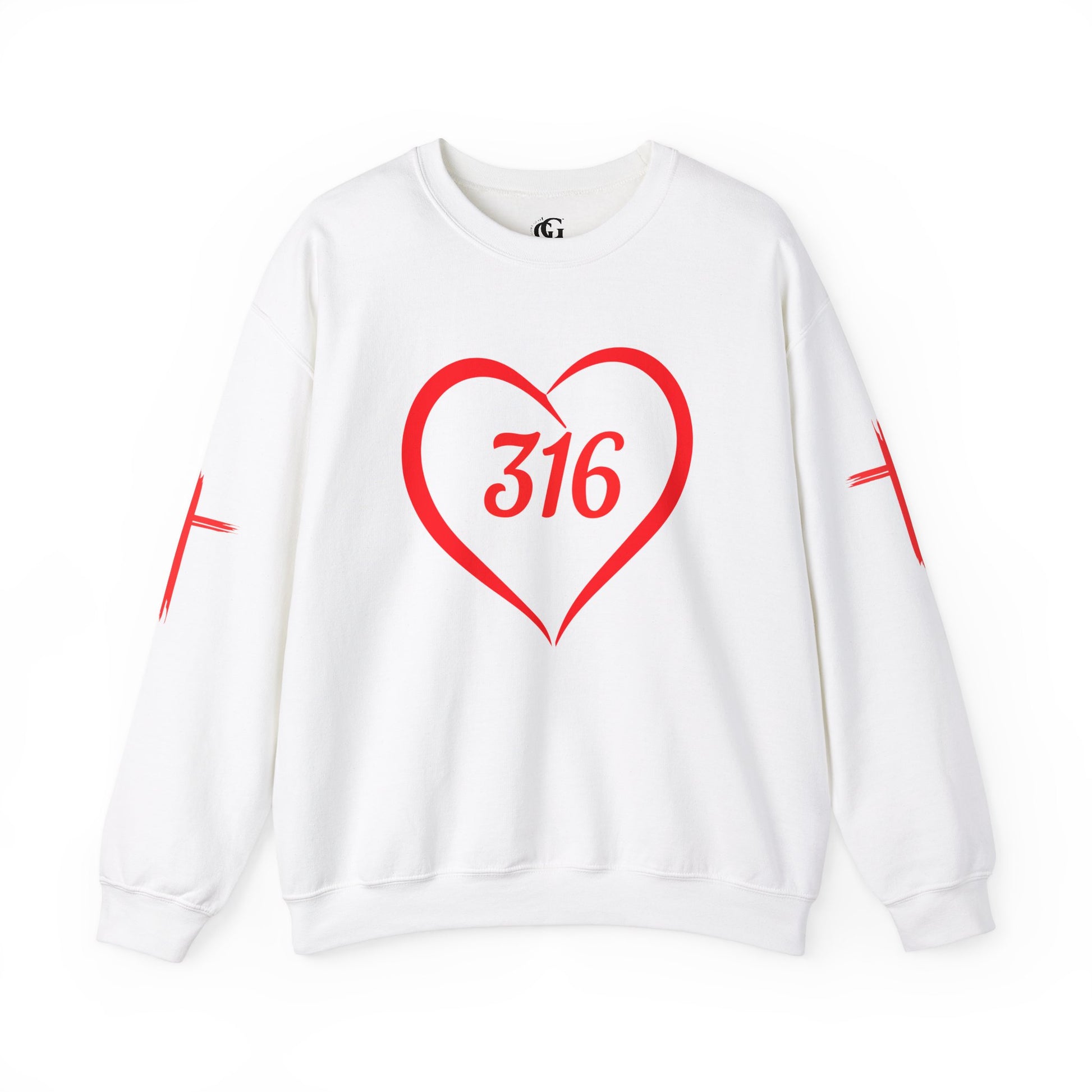 316 Heart Graphic Unisex Crewneck Sweatshirt - Cozy Casual Love