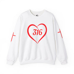 Collection of 316 Heart Graphic Unisex Crewneck Sweatshirt - Cozy Casual Love in a gallery layout