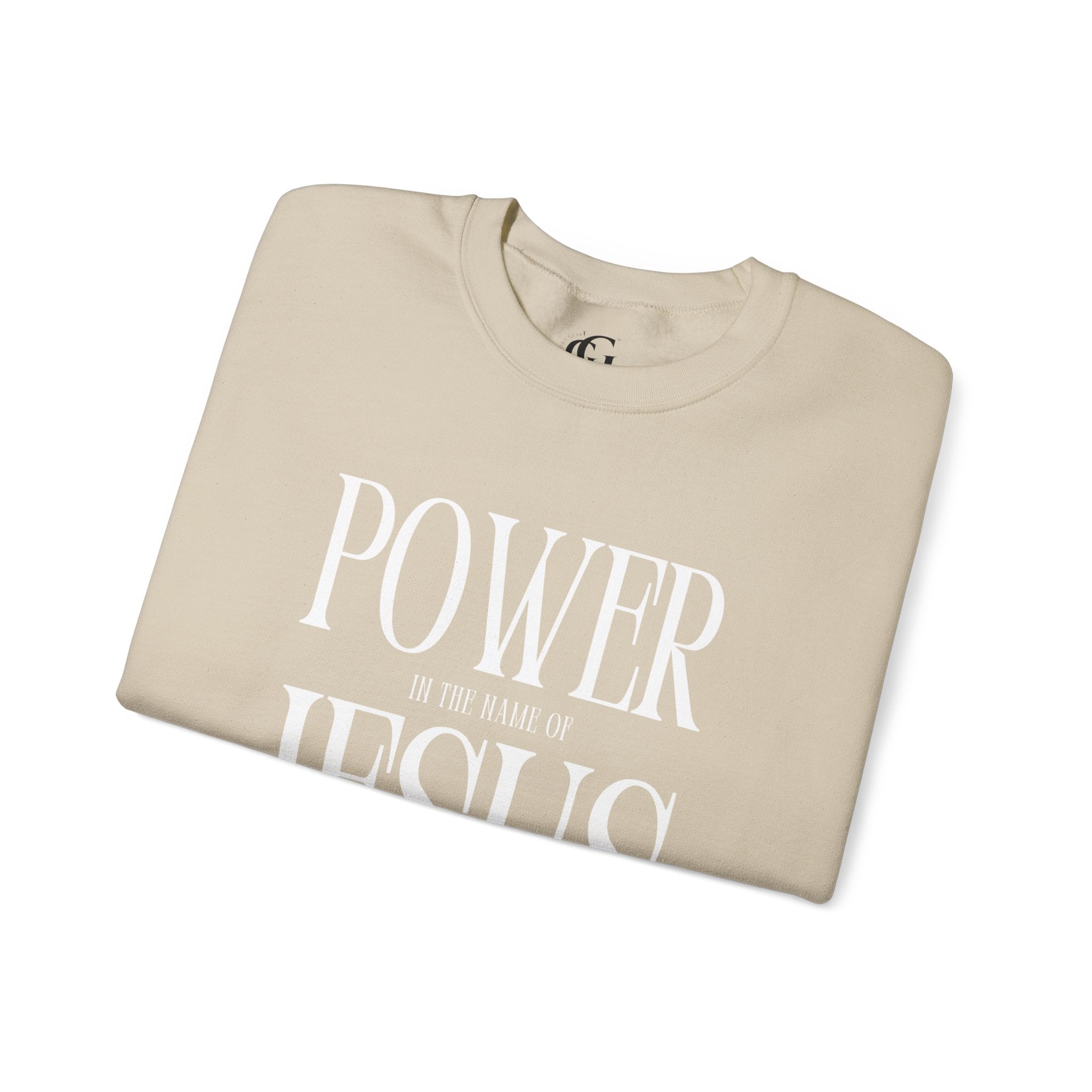 Collection of Power In the Name of Jesus Unisex Crewneck Sweatshirt for Comfort Lovers in a gallery layout