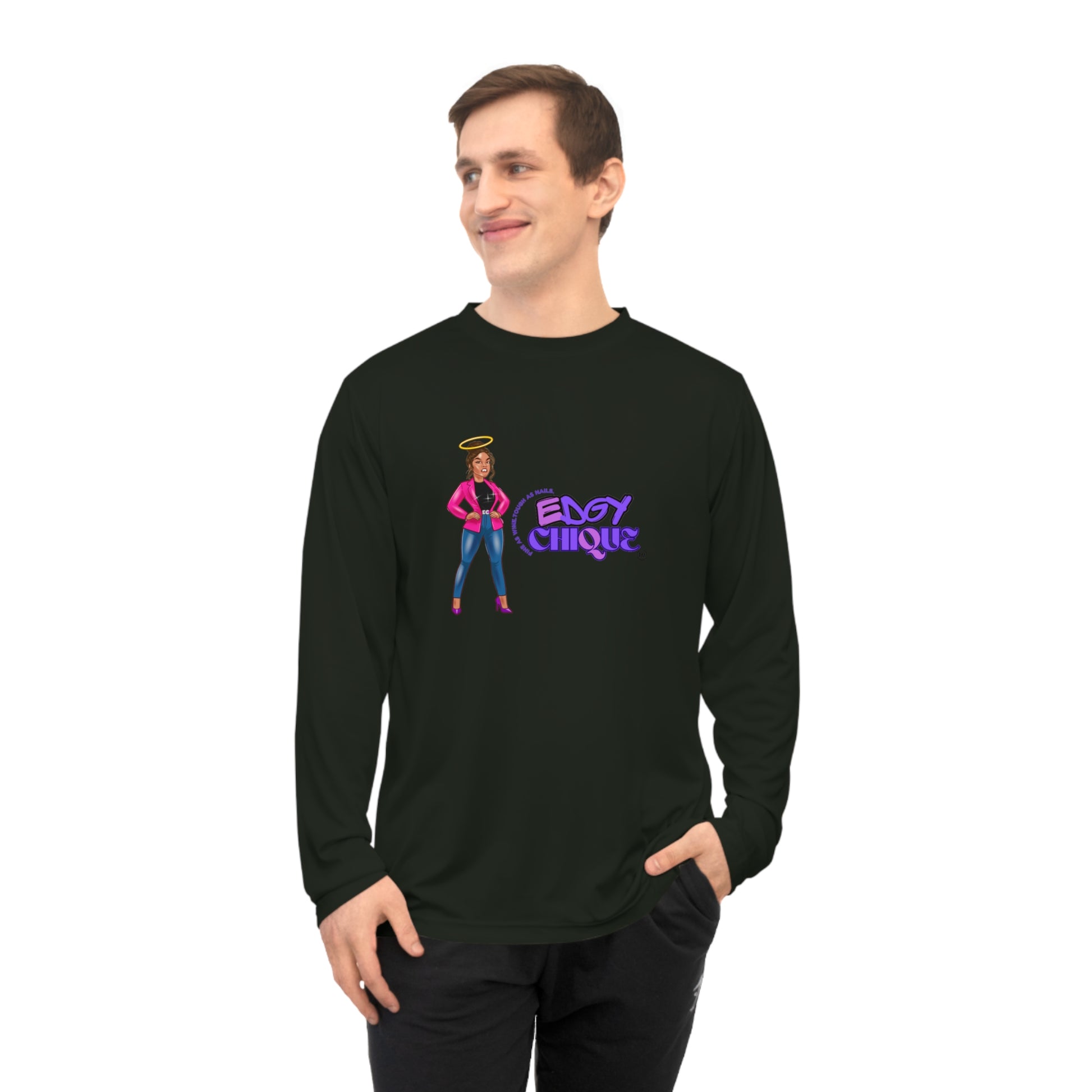 Performance Long Sleeve Shirt - Edgy Clique Graphic Tee for Active Lifestyle