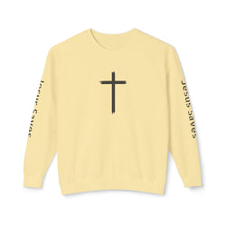 Collection of Inspirational Unisex Crewneck Sweatshirt - Glory Gear 'Jesus Saves' Design in a gallery layout