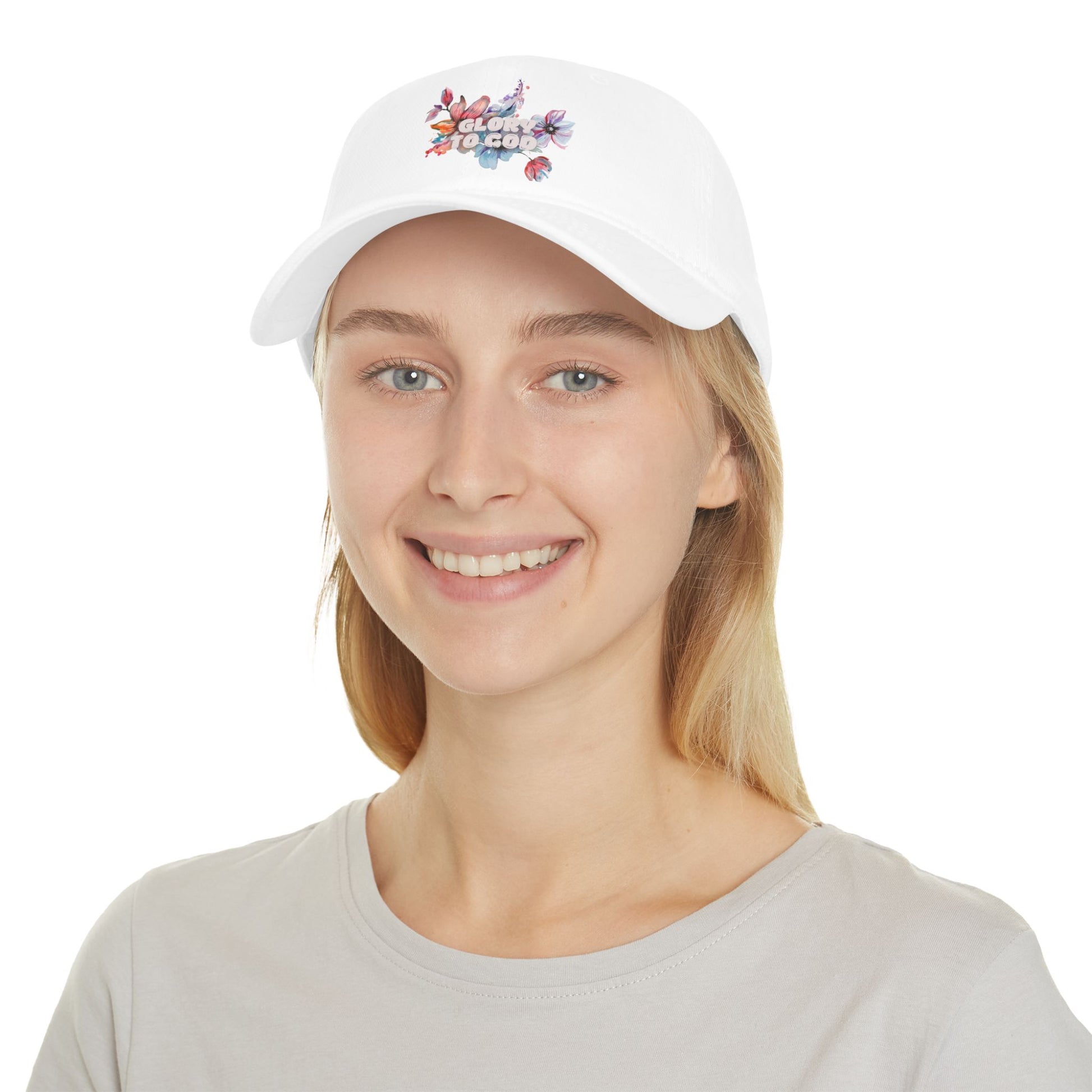 Glory to God Floral Low Profile Baseball Cap | Stylish Faith-Inspired Headwear