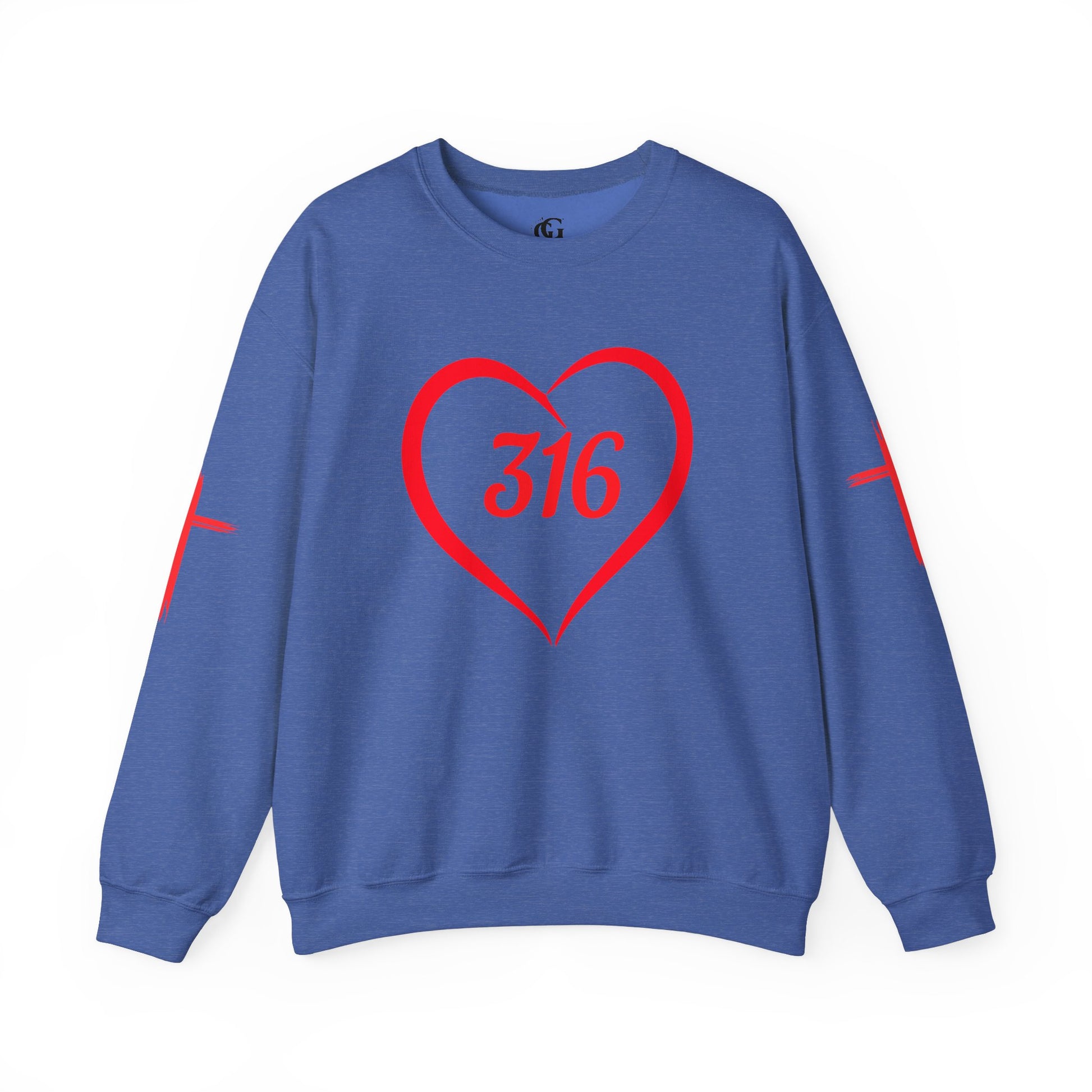 316 Heart Graphic Unisex Crewneck Sweatshirt - Cozy Casual Love