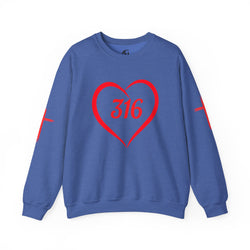 Collection of 316 Heart Graphic Unisex Crewneck Sweatshirt - Cozy Casual Love in a gallery layout