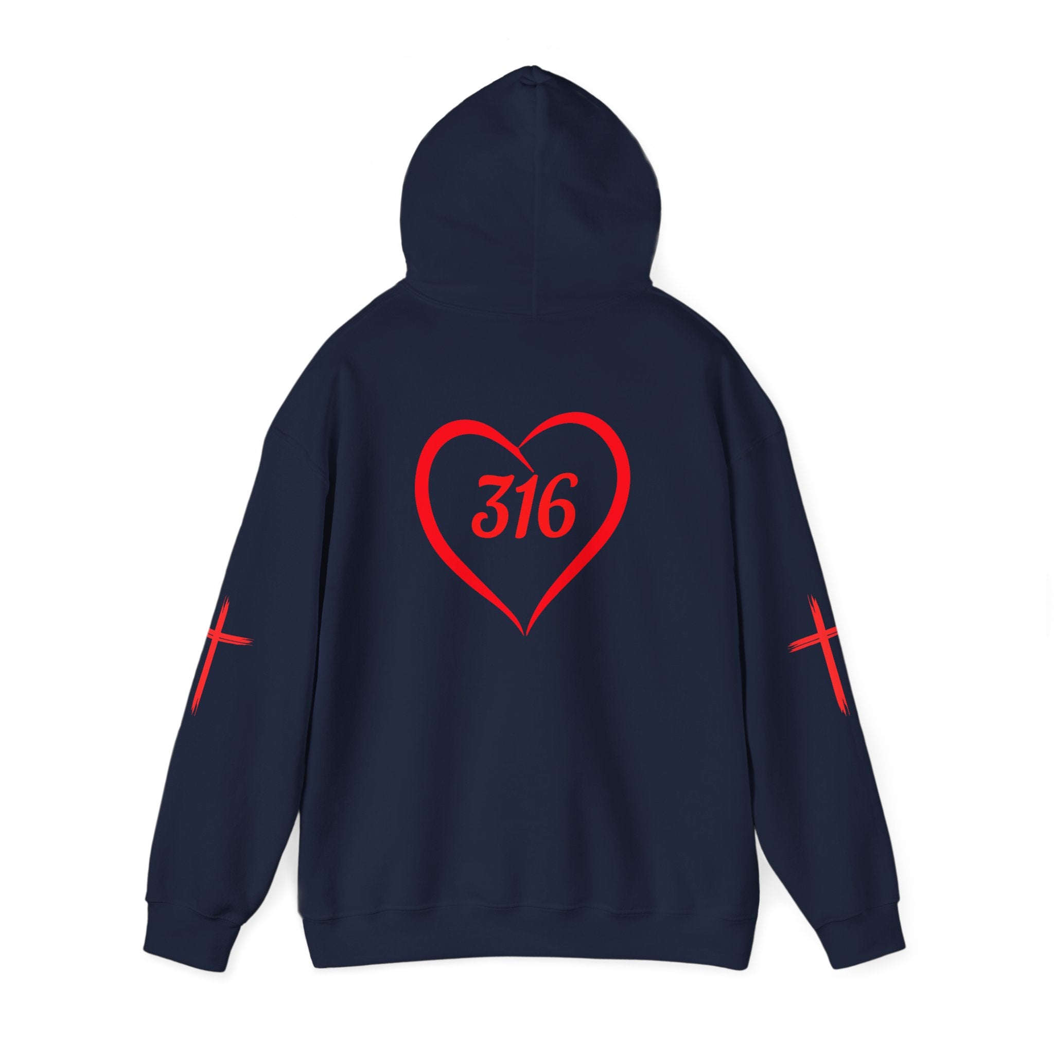 Collection of Heart 316 Unisex Heavy Blend Hooded Sweatshirt - Comfortable Faith-Inspired Apparel in a gallery layout