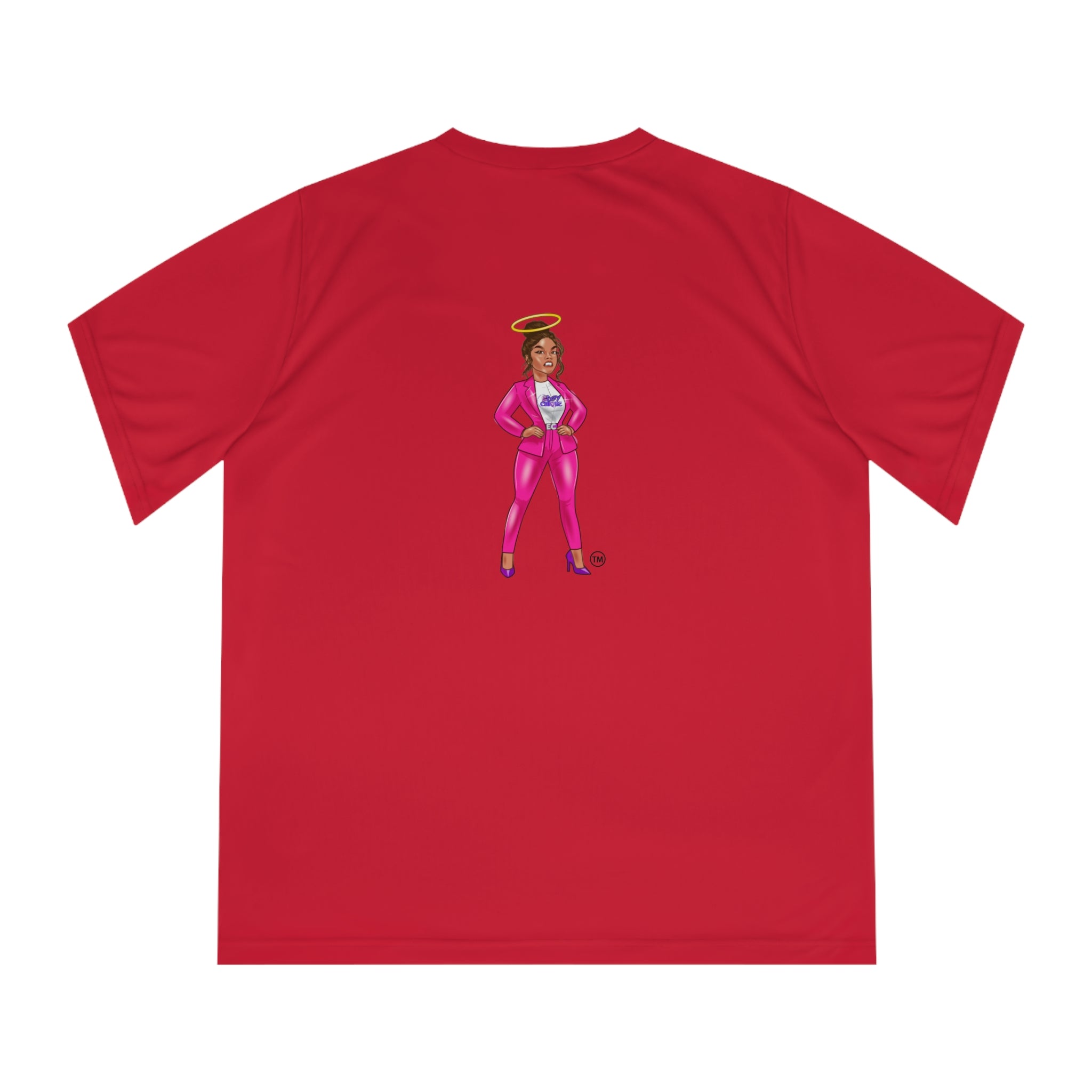 Collection of Edgy Chique Women's V-Neck Performance T-Shirt - Bold Graphic Tee for Active Lifestyle in a gallery layout