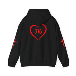 Collection of Heart 316 Unisex Heavy Blend Hooded Sweatshirt - Comfortable Faith-Inspired Apparel in a gallery layout