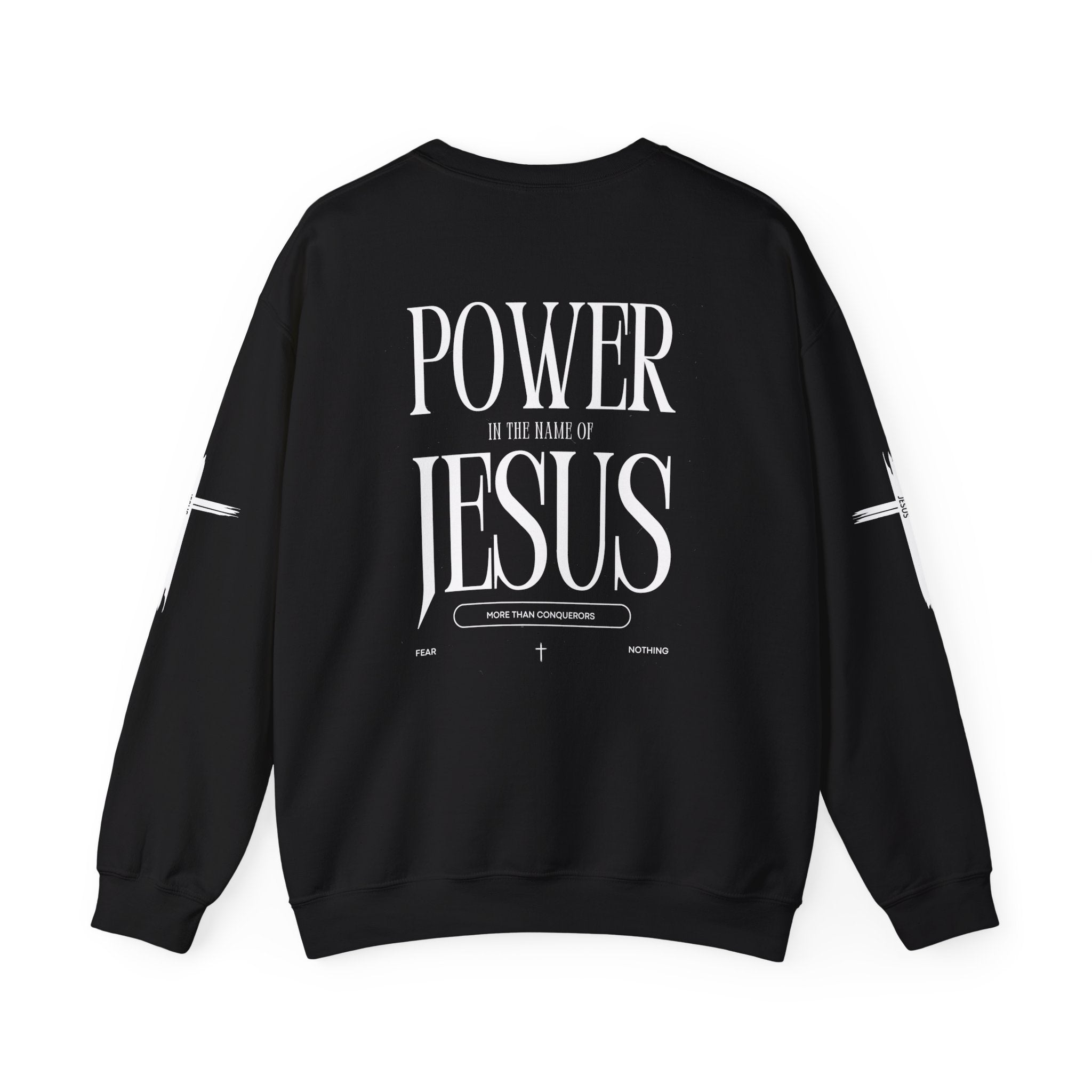 Collection of Power In the Name of Jesus Unisex Crewneck Sweatshirt for Comfort Lovers in a gallery layout