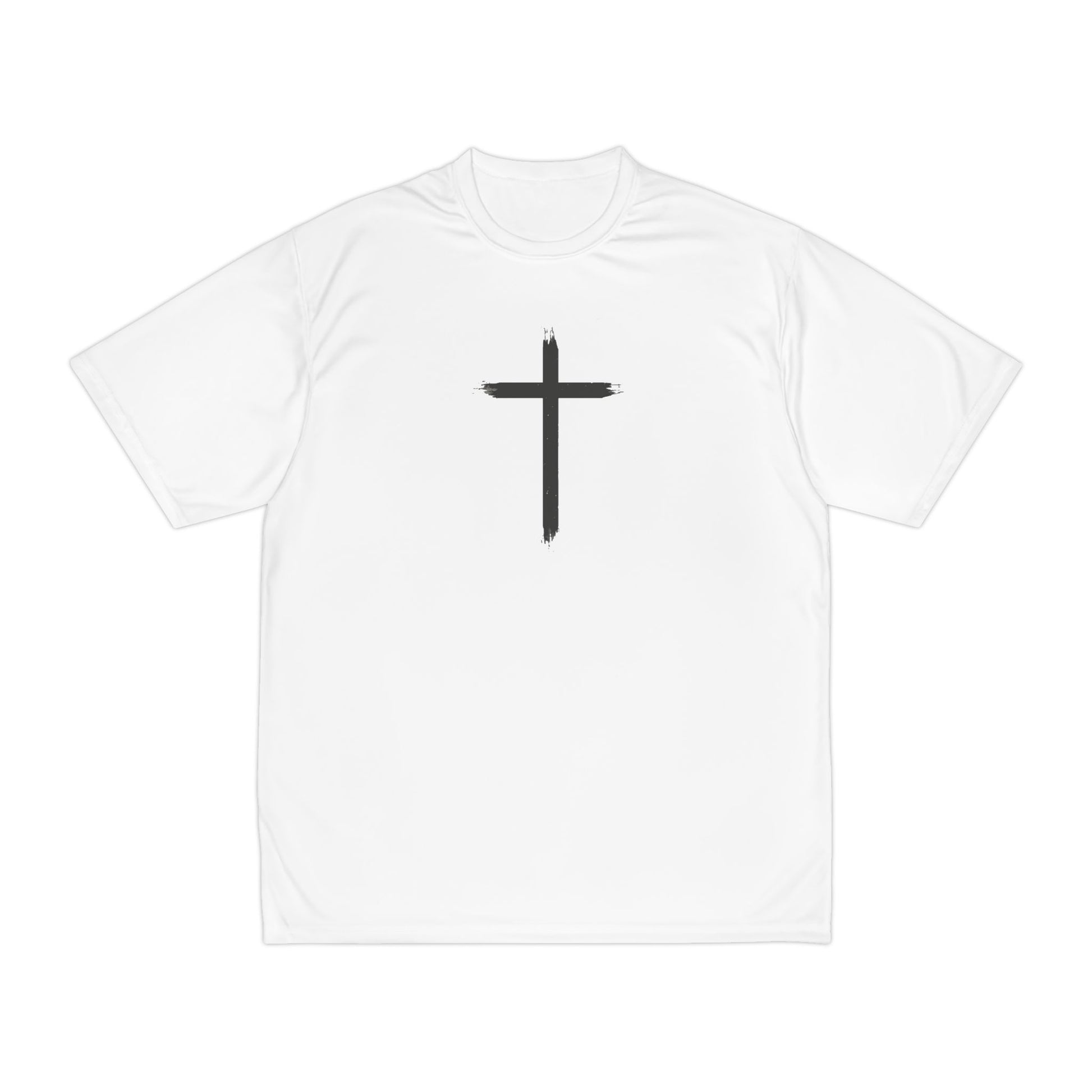 Men's Performance T-Shirt with Cross Design - Ideal for Active Lifestyle & Faith-Inspired Wear