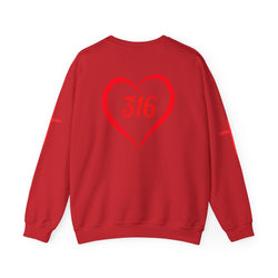 Collection of 316 Heart Graphic Unisex Crewneck Sweatshirt - Cozy Casual Love in a gallery layout