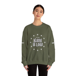 Collection of Faith-Inspired Unisex Heavy Blend Crewneck Sweatshirt - 'Jesus Is Lord' Design in a gallery layout