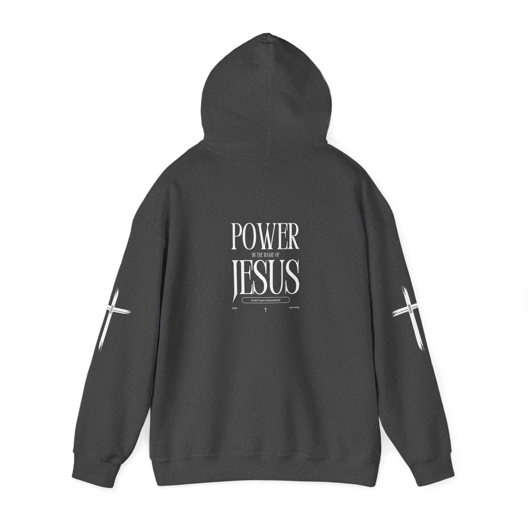 Collection of Power in the Name of Jesus Hoodie - Unisex Heavy Blend Sweatshirt for Faith and Inspiration in a gallery layout