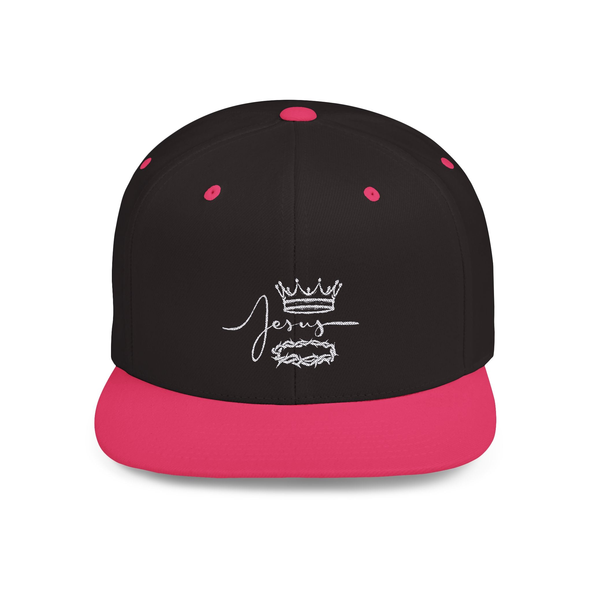 Collection of Jesus Crown Flat Bill Snapback Hat - Stylish Christian Apparel in a gallery layout