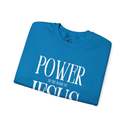 Collection of Power In the Name of Jesus Unisex Crewneck Sweatshirt for Comfort Lovers in a gallery layout