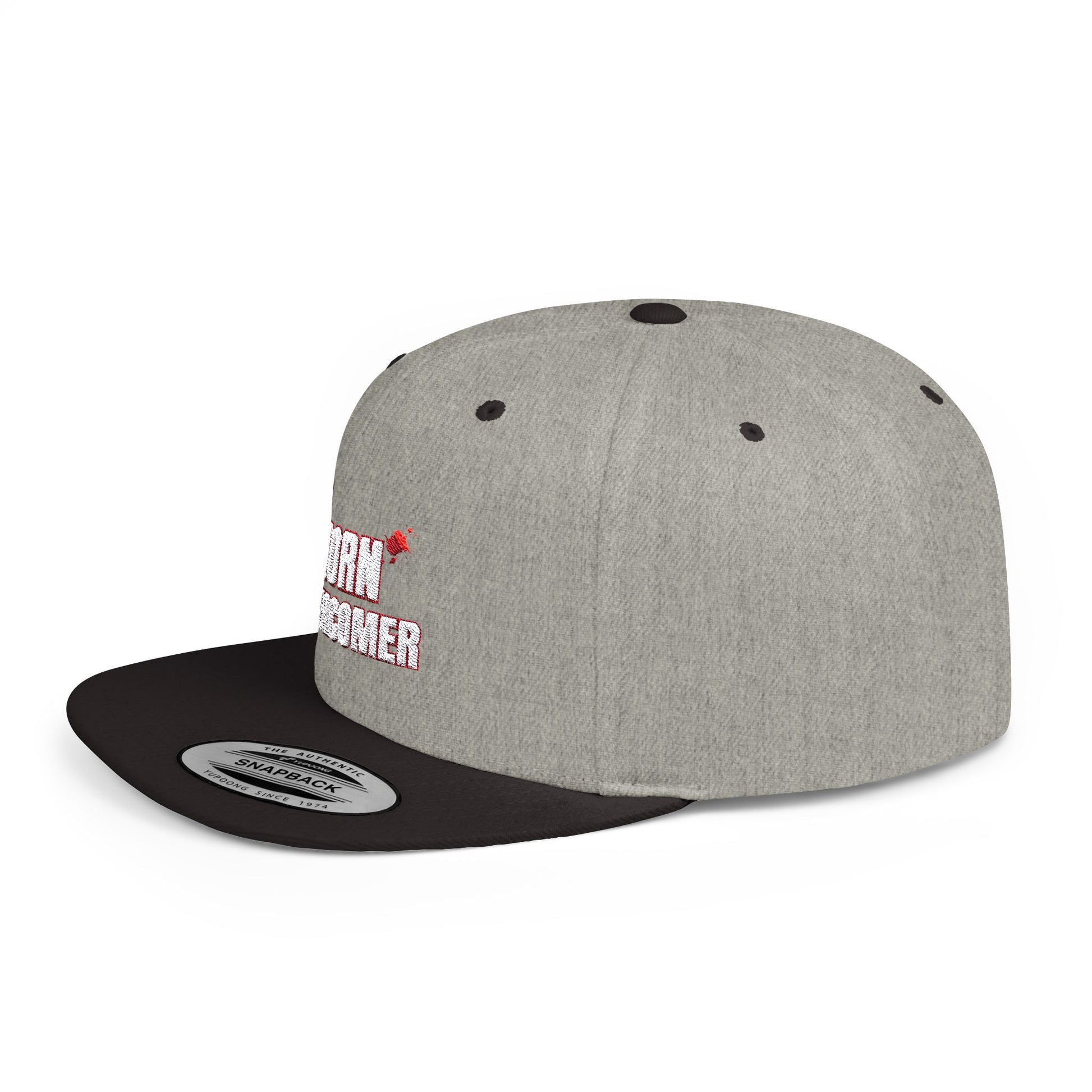 Born Overcomer Flat Bill Snapback Cap - Inspirational Hat for Motivated Individuals