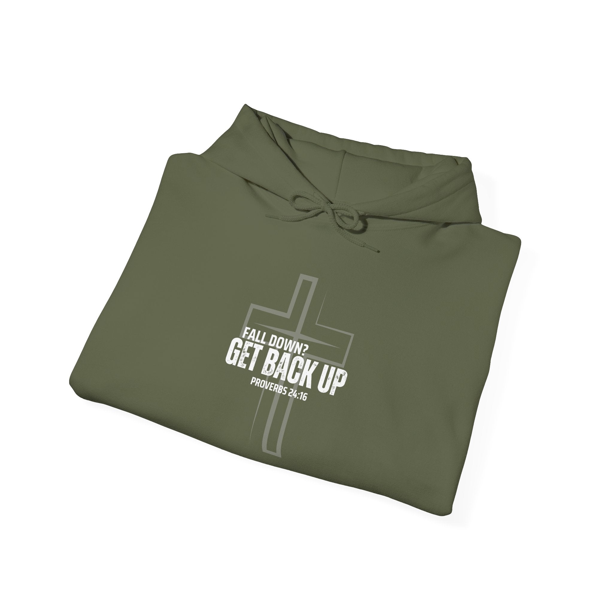 Collection of Fall Down? Get Back Up Psalm 24 Unisex Hooded Sweatshirt in a gallery layout