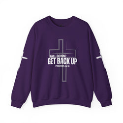 Collection of Inspirational Crewneck Sweatshirt - 'Get Back Up' Proverbs 24:16 in a gallery layout