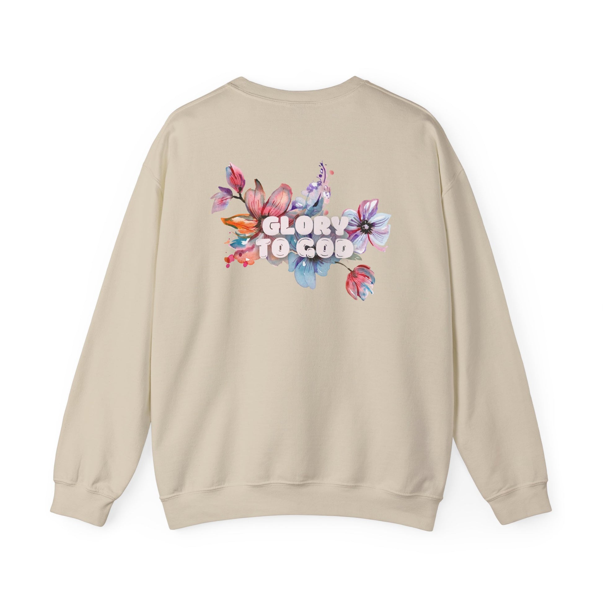 "Glory to God" Floral Crewneck Sweatshirt: no-chenille patch