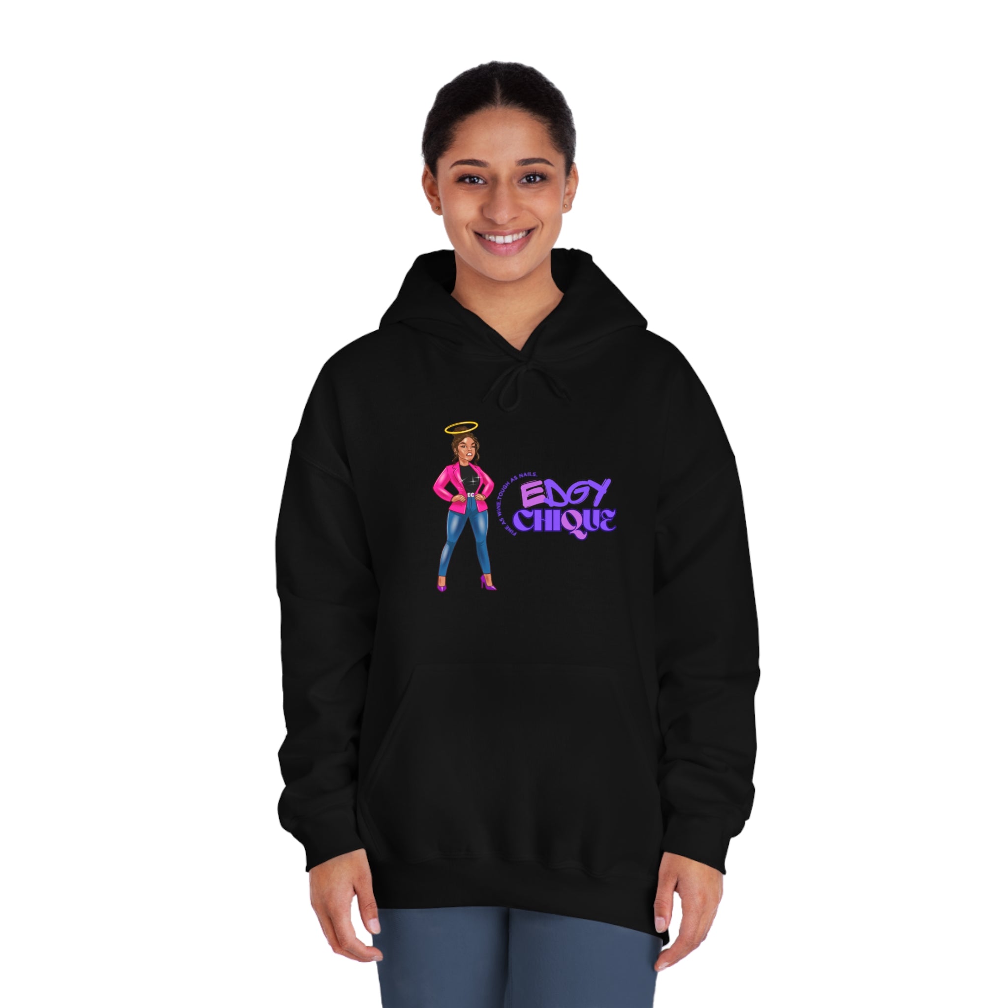 Collection of Edgy Chic Unisex Hooded Sweatshirt - Trendy Graphic Design for Fashion Lovers in a gallery layout