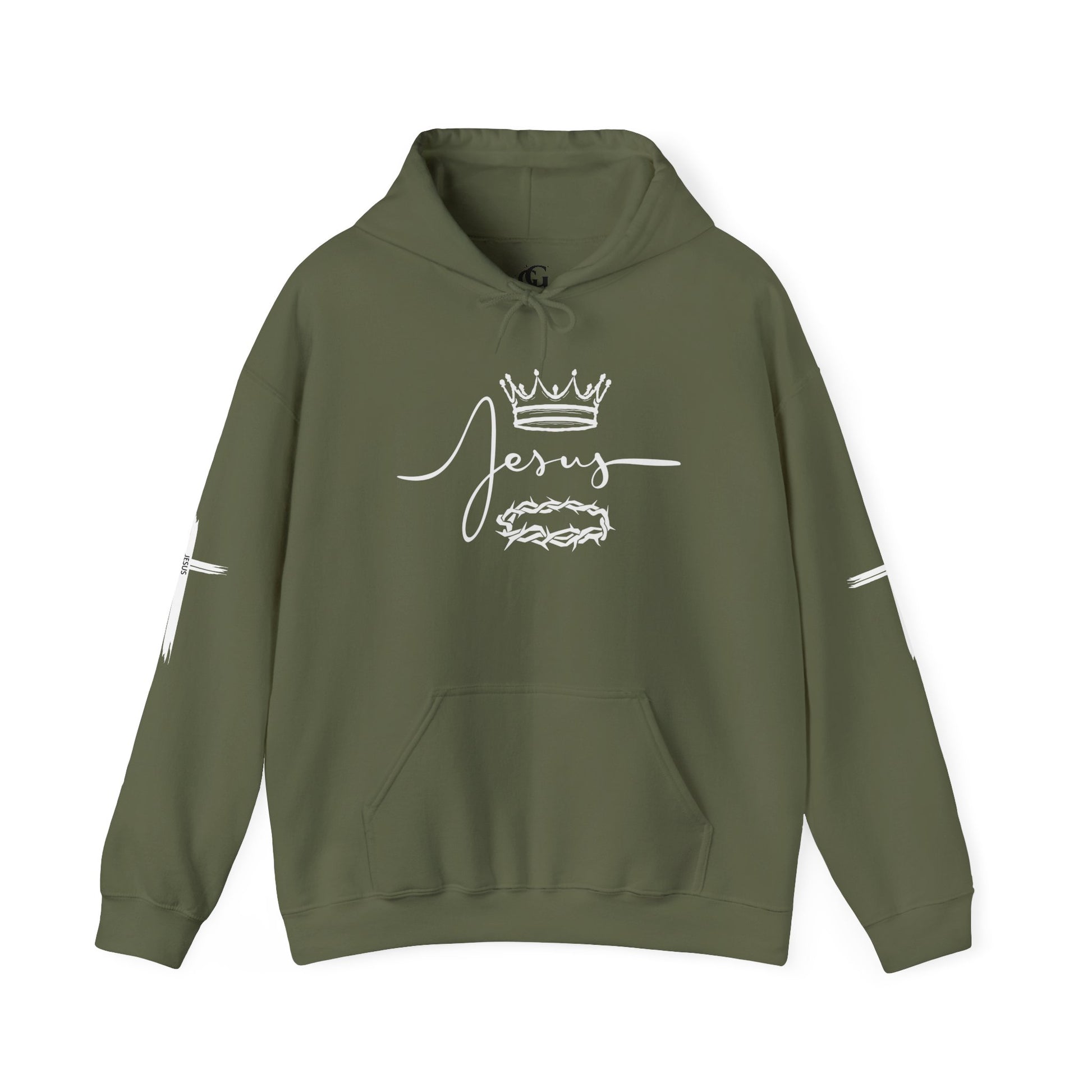 Jesus Crown & Cross Unisex Hooded Sweatshirt