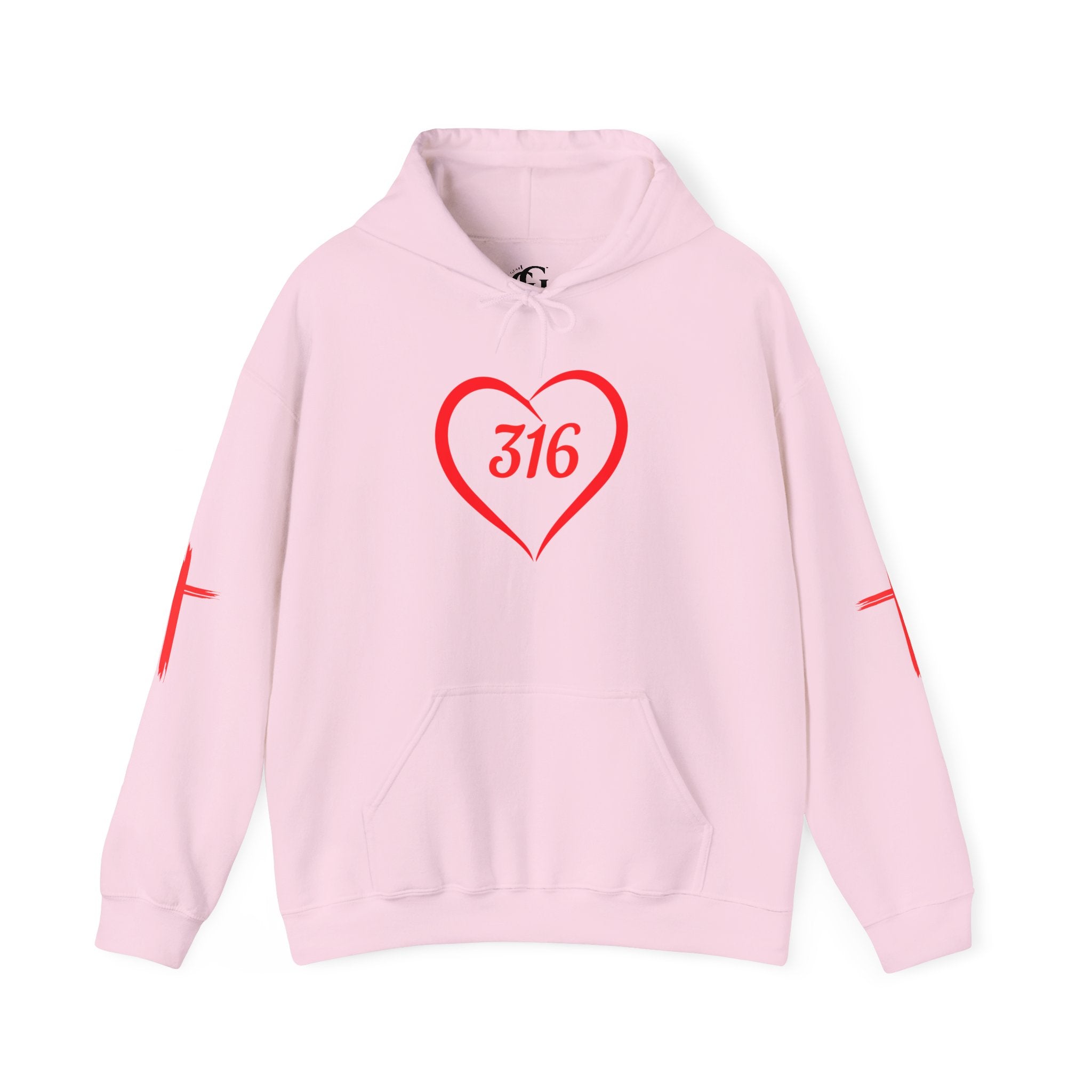 Collection of Heart 316 Unisex Heavy Blend Hooded Sweatshirt - Comfortable Faith-Inspired Apparel in a gallery layout