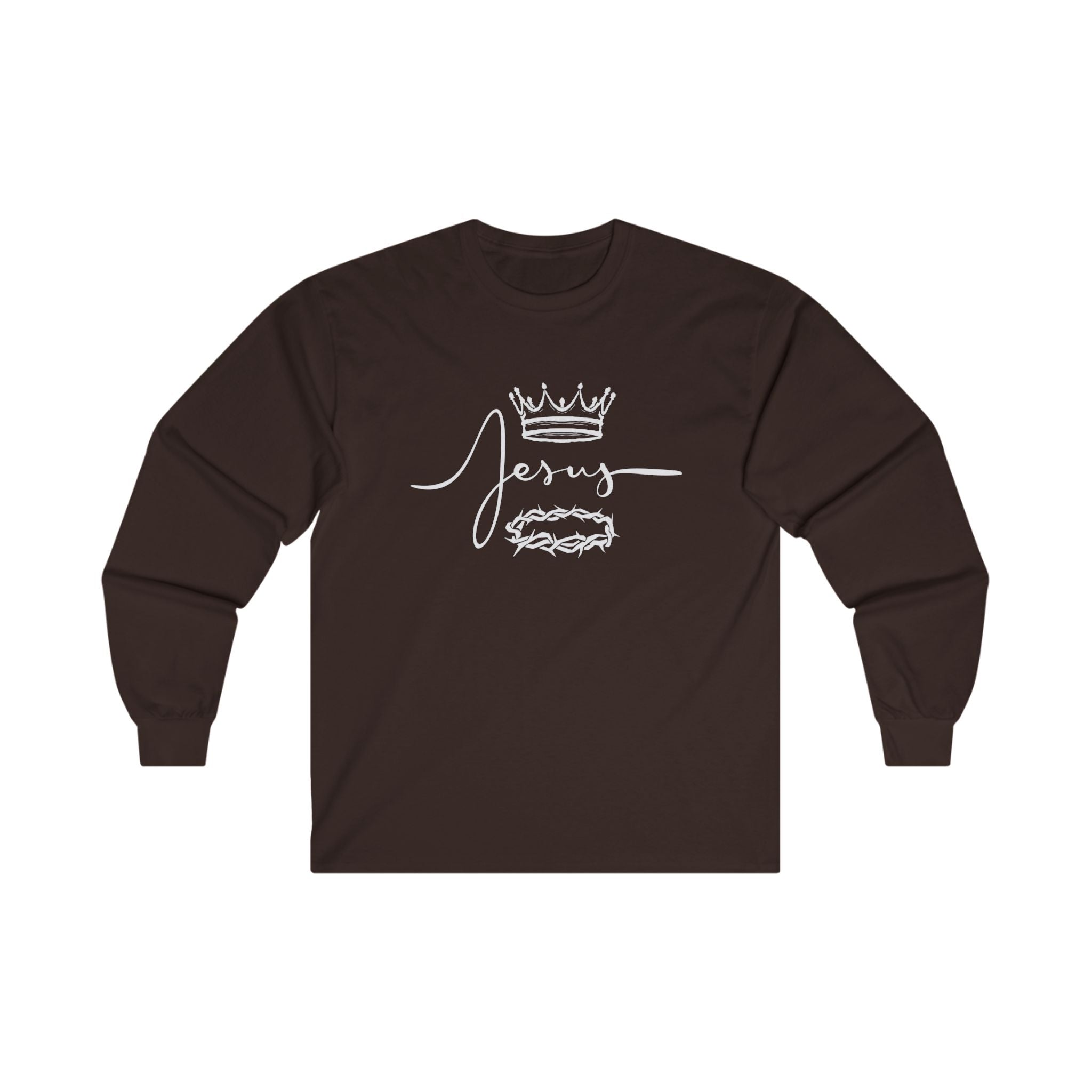 Collection of Crown & Thorn Jesus Unisex Long Sleeve Tee - Faith Inspired Apparel in a gallery layout