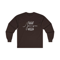 Collection of Crown & Thorn Jesus Unisex Long Sleeve Tee - Faith Inspired Apparel in a gallery layout