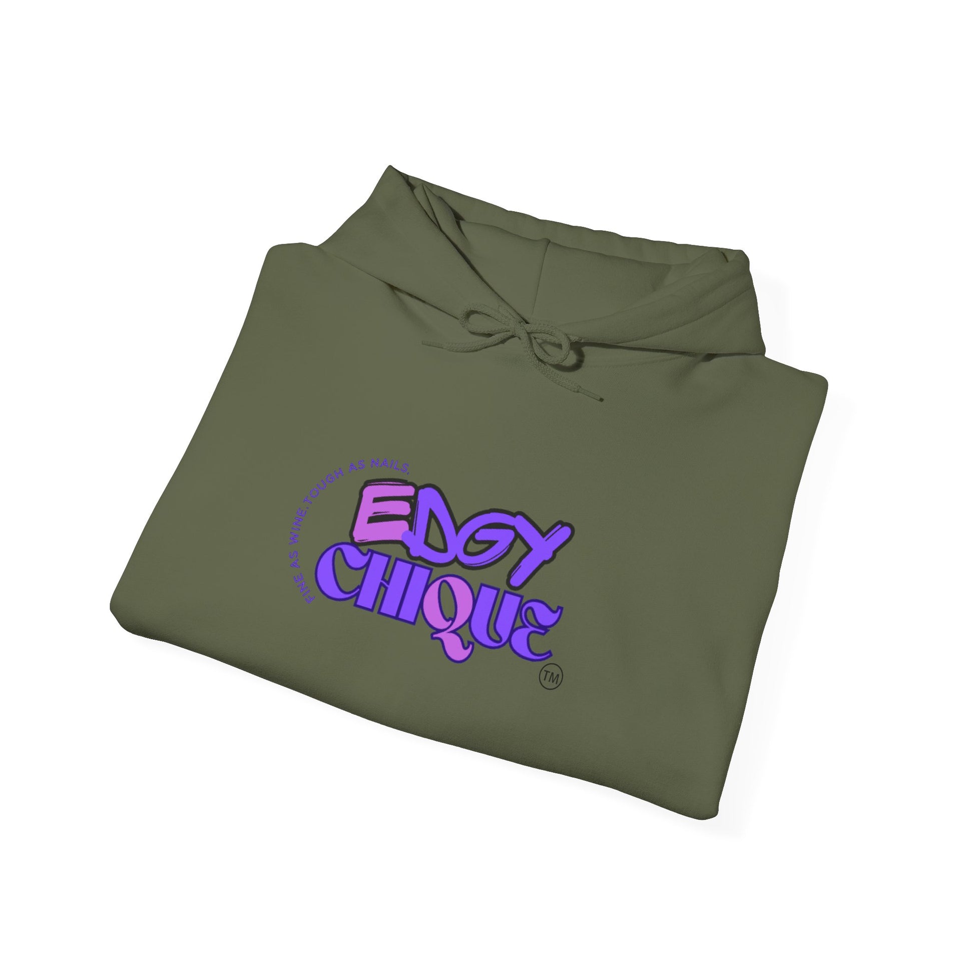 Edgy Chique Unisex Heavy Blend™ Hooded Sweatshirt - Trendy Graphic Pullover for Streetwear Enthusiasts