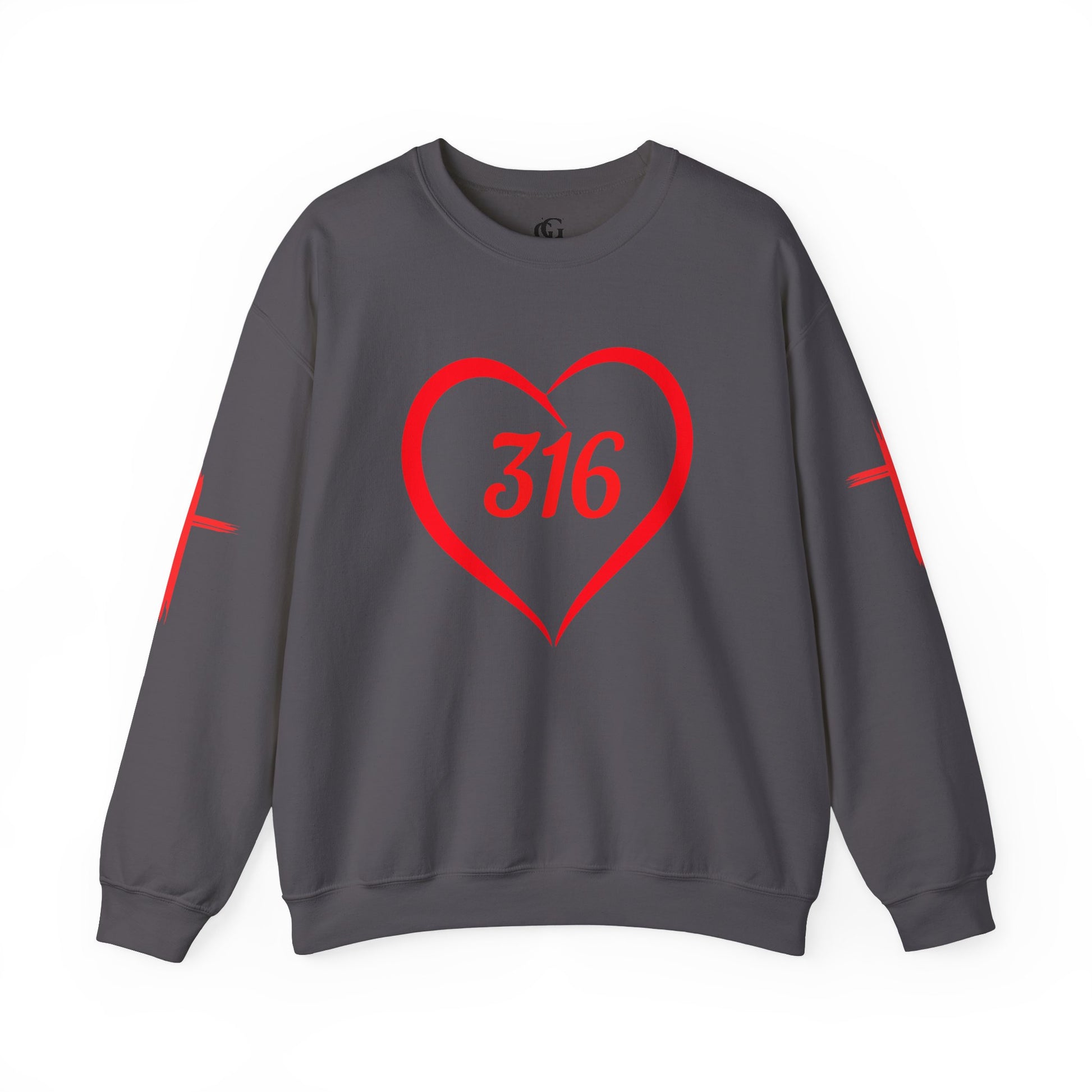 316 Heart Graphic Unisex Crewneck Sweatshirt - Cozy Casual Love